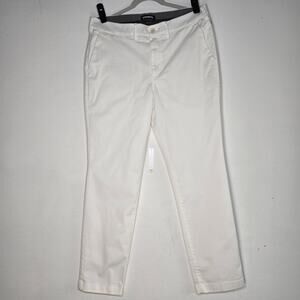 Express Mens White Slim Fit Hyper Stretch Flat Front Chinos. Size 33X30